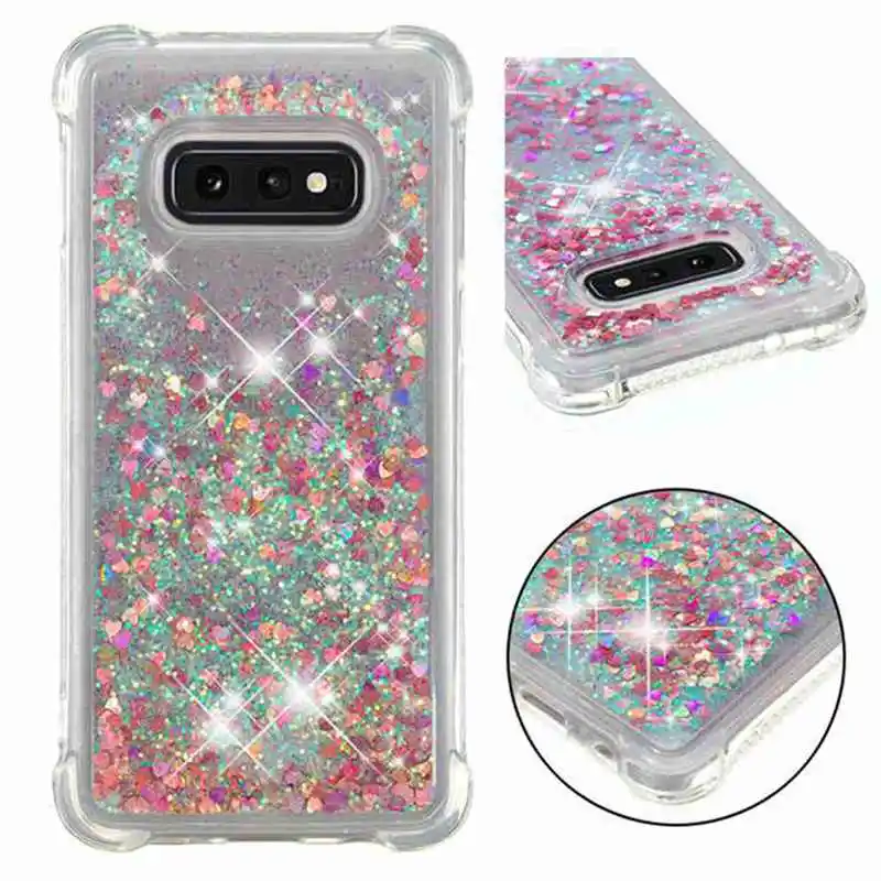 Phone Case For Samsung Galaxy S10 Lite Plus Glitter Shine Shockproof Quicksand Back Cover Lovely S10e TPU Soft |