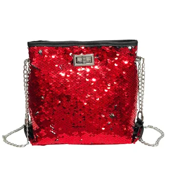 

2019 Bling Sequins Bucket Bag Shoulder Bag Female Handbag Women Beautiful Handbag Chain Shoulder Bags