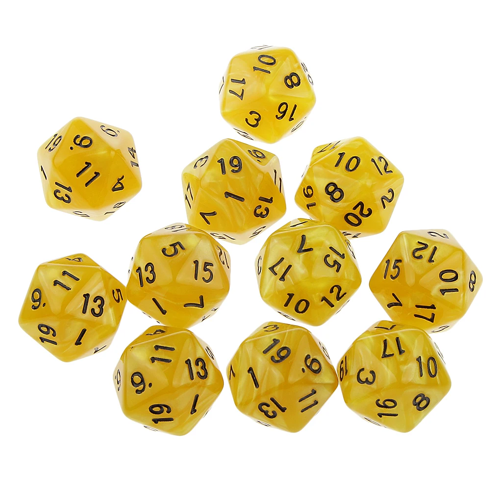 Высокое качество 10 шт. 20 сторонних игральных костей D20 игры D& D РГП Вечерние игры Кубики белые Развивающие детские игрушки интеллектуального развития