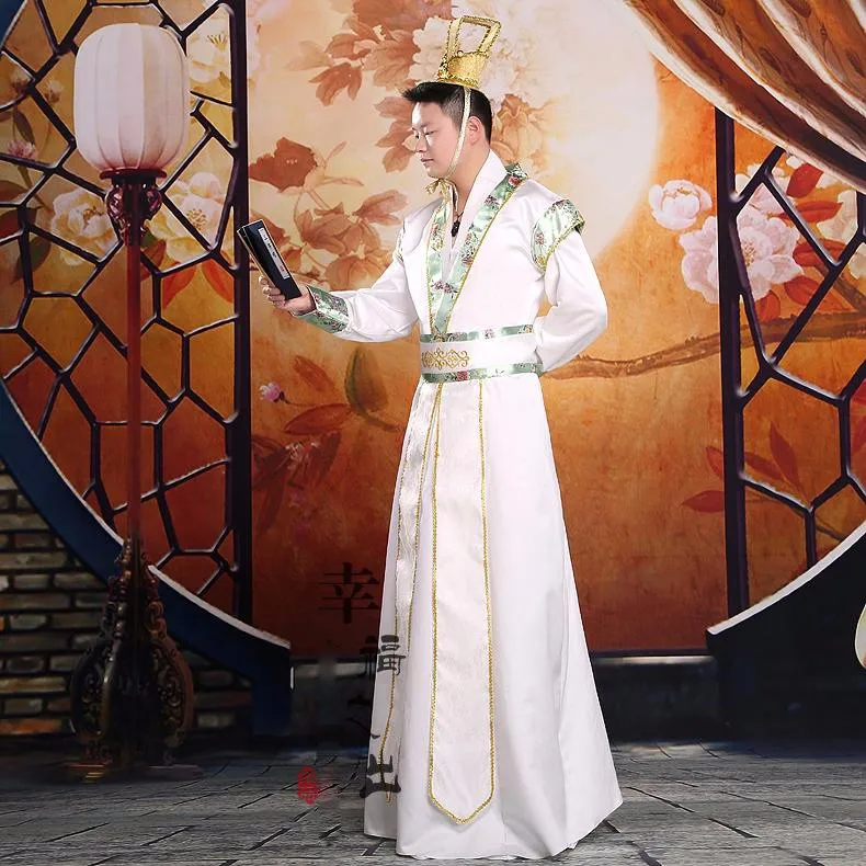 ZZB059 Vestido largo синий и белый hanfu ухаживает за его парой Новое поступление костюм hanfu Китайский стиль Свадебный костюм полный комплект