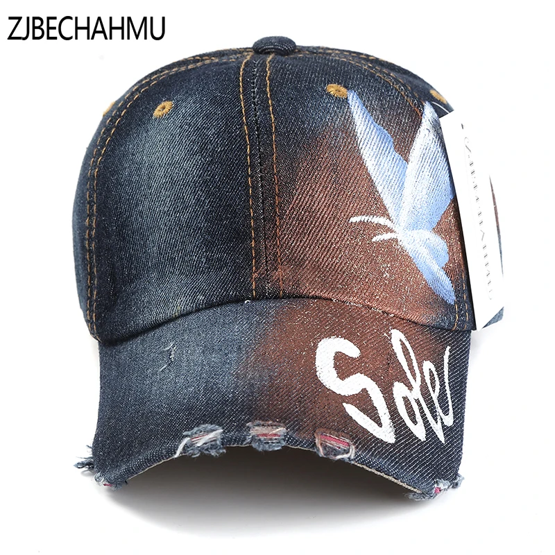 

ZJBECHAHMU Hats Casual Denim Animal Solid Adjustable Baseball Caps for Men Women Spring Autumn Summer Hip Hop Snapback Hat 2018