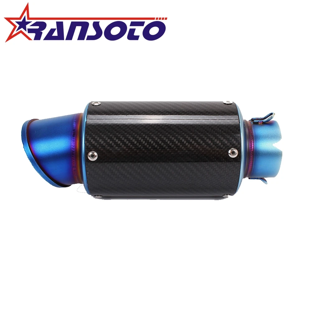 

RANSOTO New Motorcycle Exhaust 60mm Muffler Pipe Carbon Fiber For Many Motorcycle
