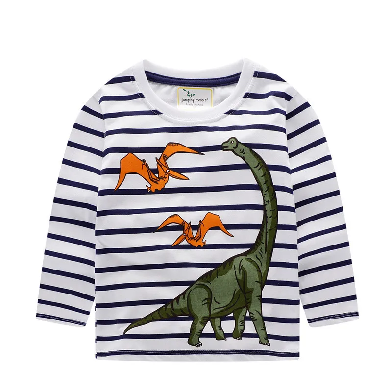 

Jumping meters New Long Sleeve T shirts Baby Boys Girls Clothing Dinosaurs Print Autumn Spring Children Tees Tops Boys T Shirts