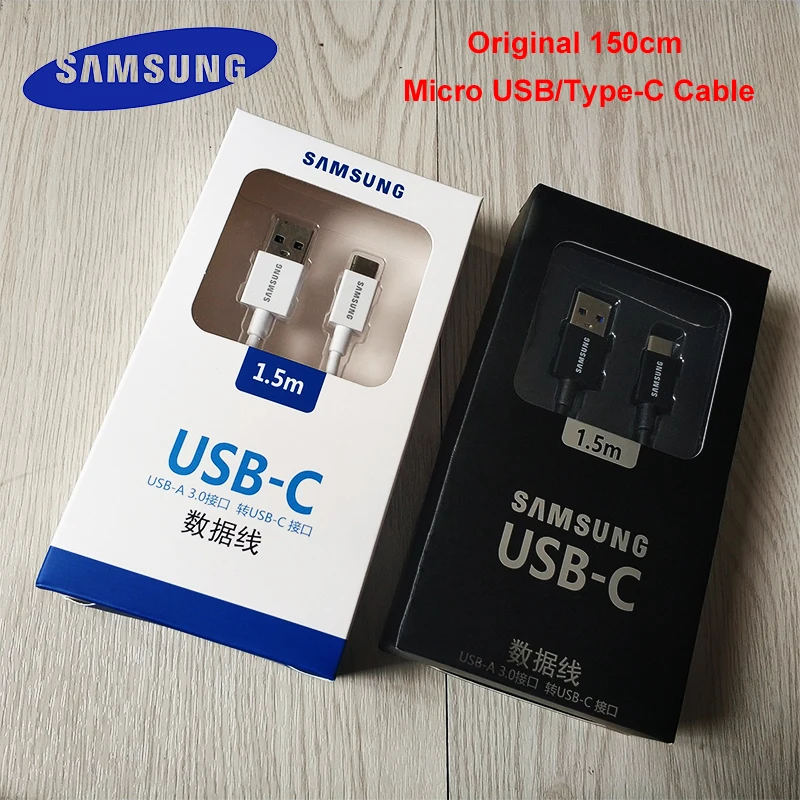 

Original Samsung Cable 2A Fast Charge 1.5M Micro USB Type C Cable For Samsung Galaxy S6 S7 Edge S10 S8 S9 Plus A3 A5 A7 J3 J5 J7