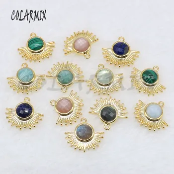 

Natural stone Sector tiny stone pendant jewelry charms for jewelry making fashion stone jewelry pendant wholesale jewelry 4634