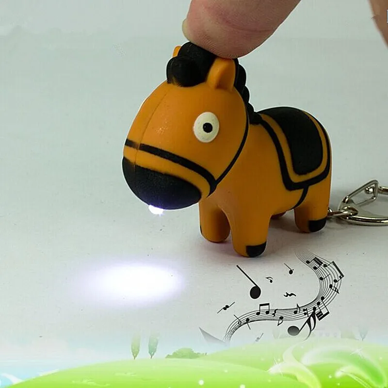 Cartoon cute zebra sound light glowing key chain font b LED b font font b flashlight