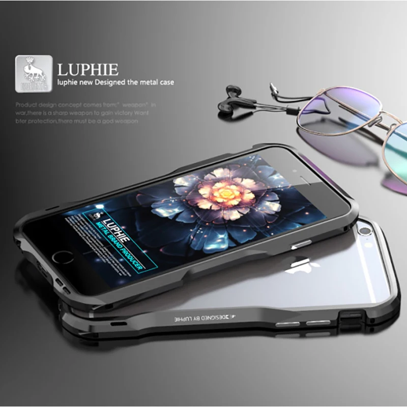 bilder für Luphie Bumper Für IPhone 6 4,7 "Aluminiumlegierung metallrahmen Fall Für Apple iPhone 6 S Plus 5,5 zoll rüstung Fall bilder für Luphie Bumper Für IPhone 6 4,7 "Aluminiumlegierung metallrahmen Fall Für Apple iPhone 6 S Plus 5,5 zoll rüstung Fall
