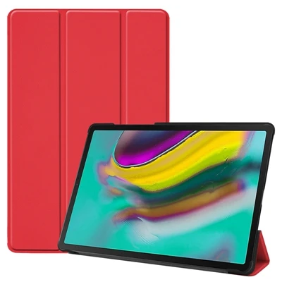 Чехол-книжка с откидной крышкой для samsung Galaxy Tab S5e 10,5 SM-T720 SM-T725 T720 T725 Tablet+ мягкая прозрачная защитная пленка для экрана из ПЭТ - Цвет: Красный