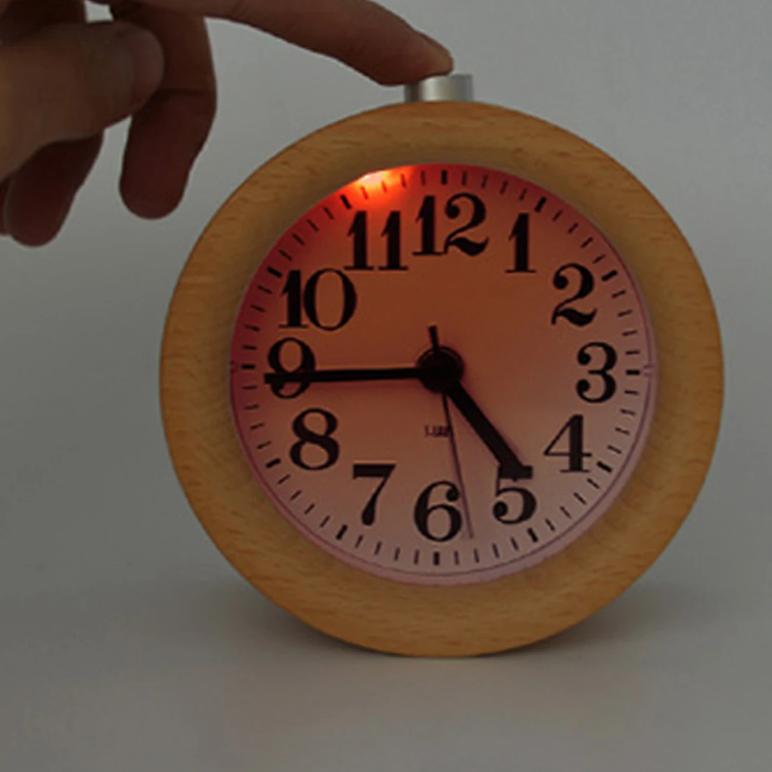 New Wooden Alarm Clock Electronic Desktop Clock Digital Clock Circular