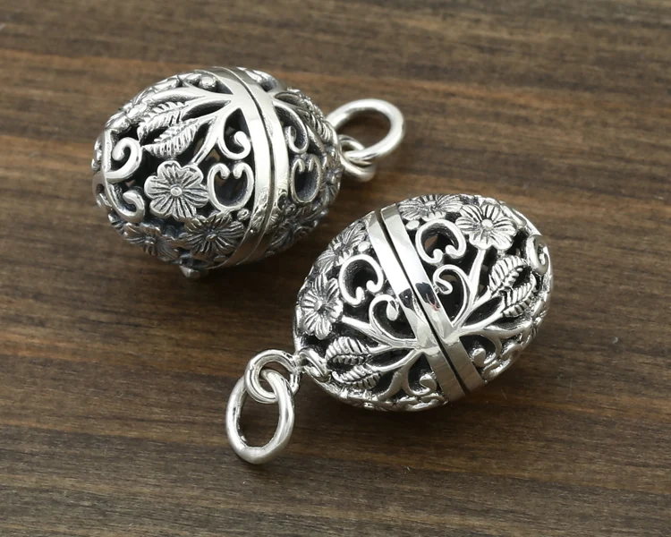 

S925 Sterling Silver Pendant Makes Old Flowers Blossoming Small Egg Boxes to Send Friends A Good Gift D176