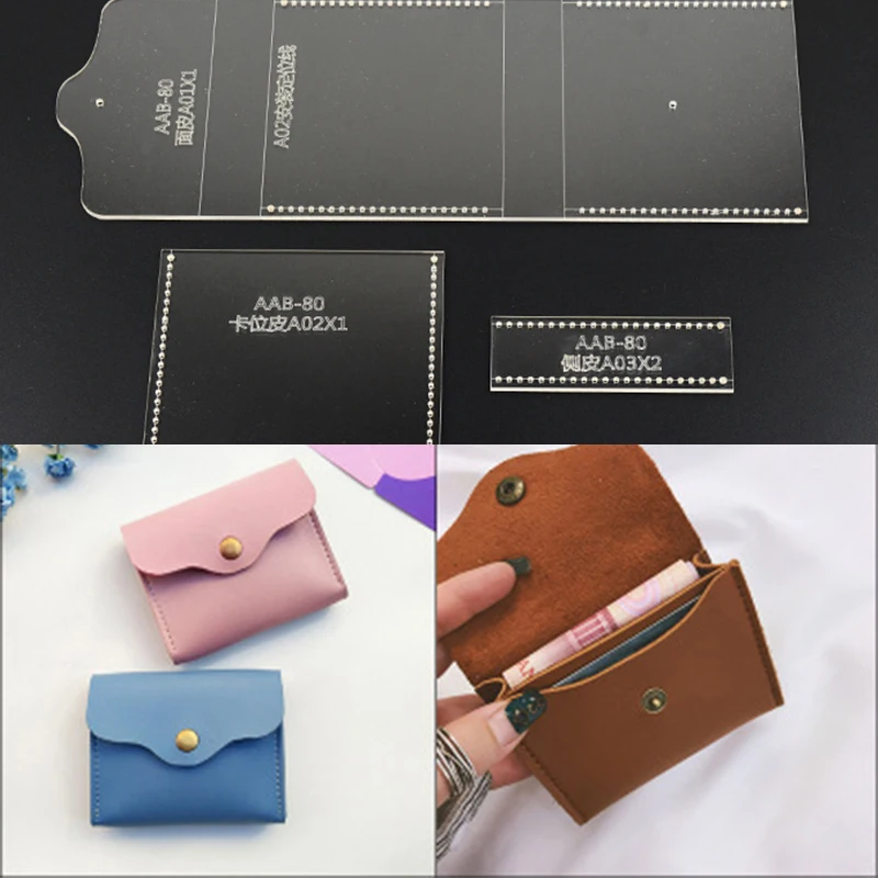 

Practical Card Bag Coin Purse Making Tool DIY Handcraft Leather Tool Template outil pour le cuir Short Wallet Leathercraft Mold