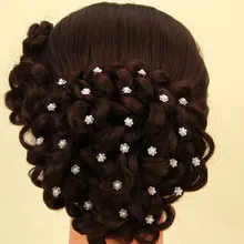 20 шт. Цветочные головные уборы жемчужные цветочные аксессуары на палочках для волос Свадебные Заколки женские шпильки вечерние украшения для волос с кристаллами