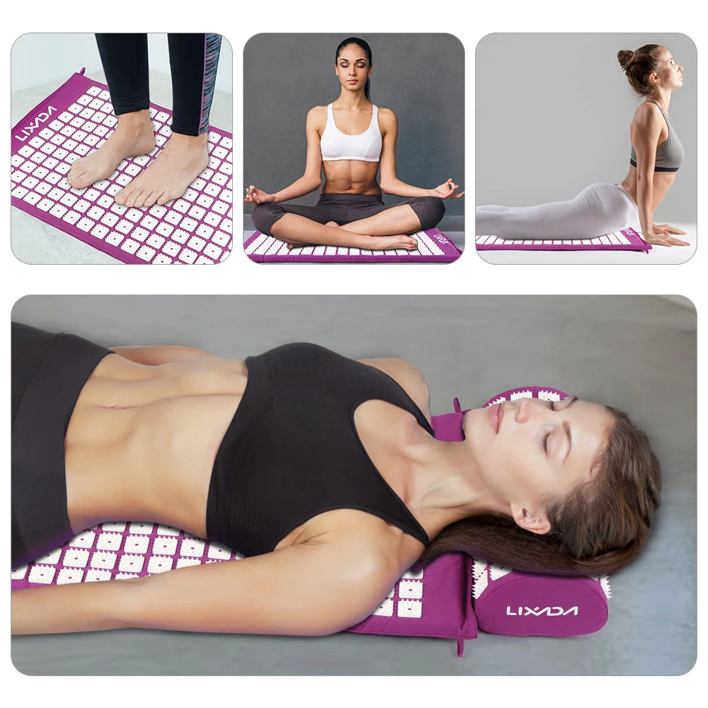 Массажер подушка Массажный коврик для йоги акупрессур снимает стресс на спине телесная боль Спайк Коврик акупунктурный массаж йога матрас с подушкой