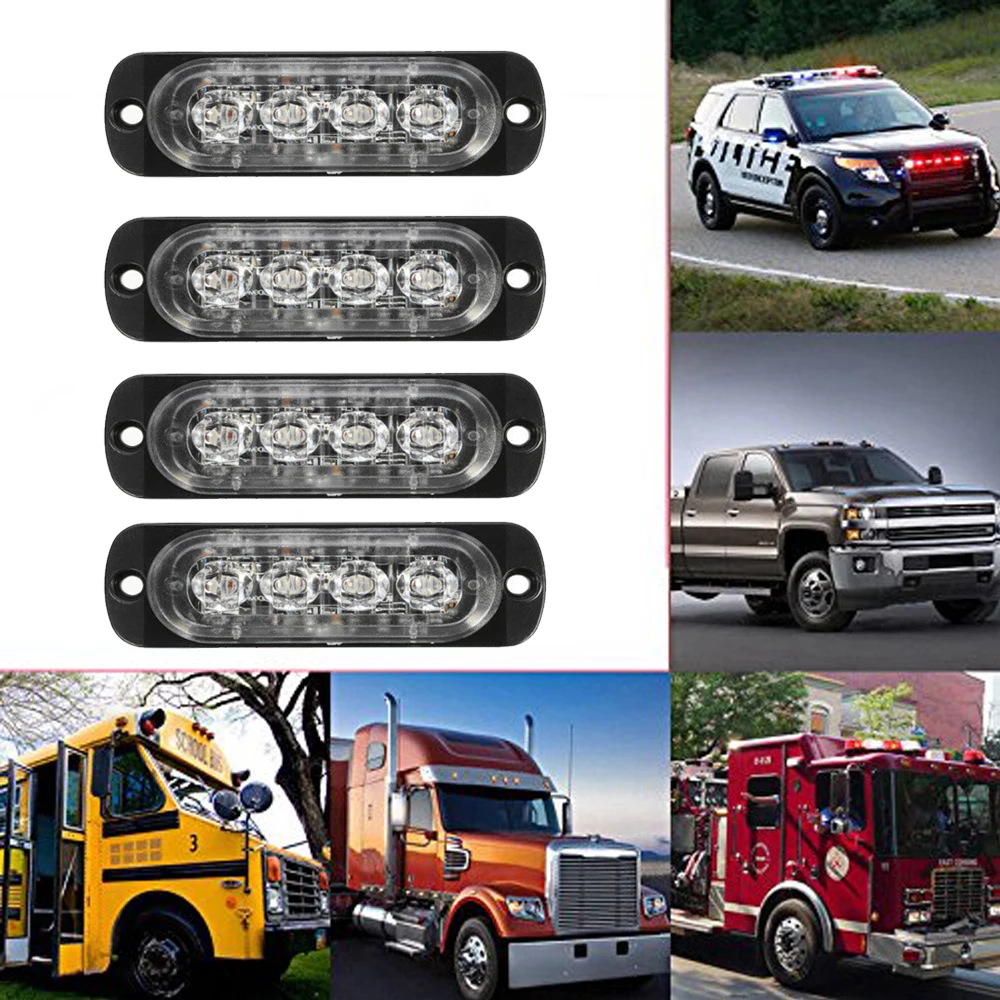 Amber Strobe Lights For Trucks 10-LED Strobe Emergency Flashing - Foto 4