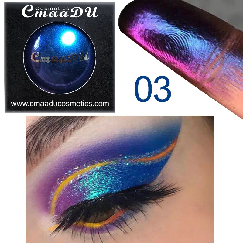4 цвета CmaaDu макияж Хамелеон Блестящий Алмазный тени для век Мерцающие Металлические тени для век длительная яркая косметика для глаз TSLM2 - Цвет: 03