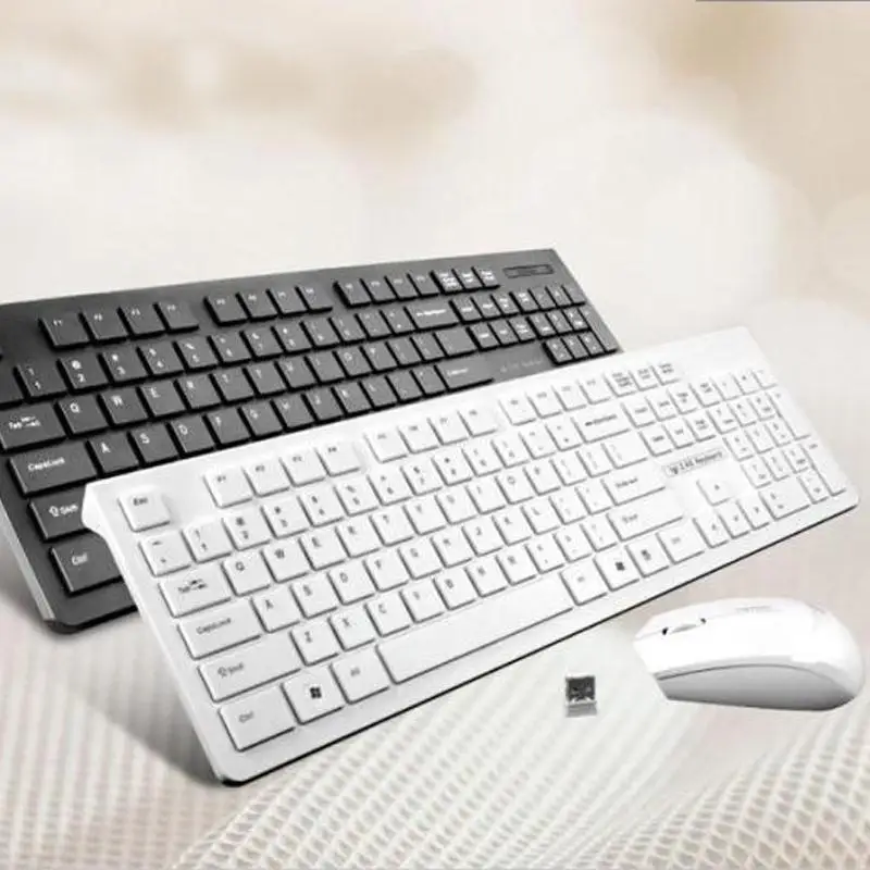 

Cewaal New Ultra Thin Slim 2.4G Wireless Keyboard and Mouse Mice USB Receiver Combo Kit for Laptop Desktop