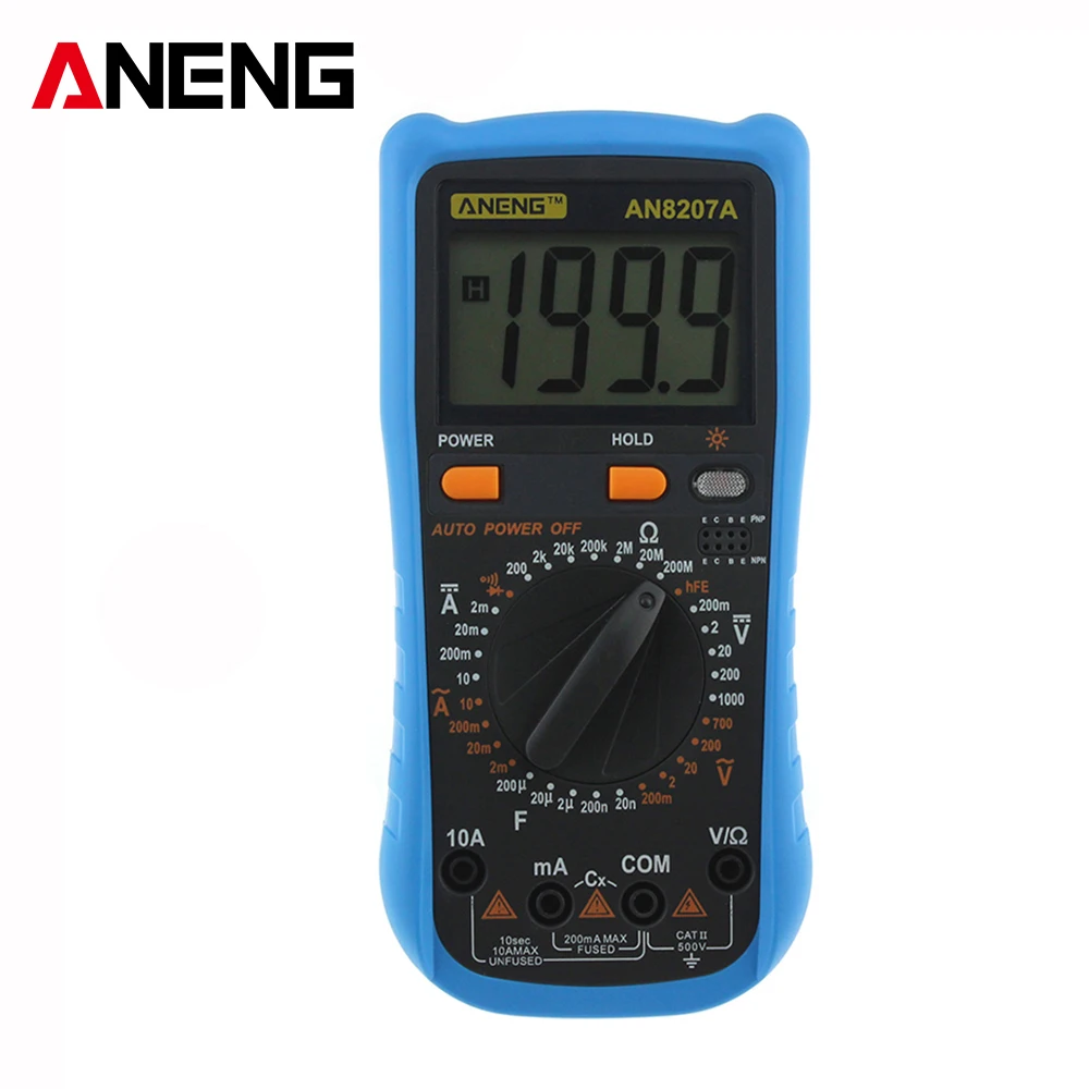 

ANENG AN8207A Digital Multimeter 2000 Counts Handheld Multimeter LCD Display AC/DC Current Testing