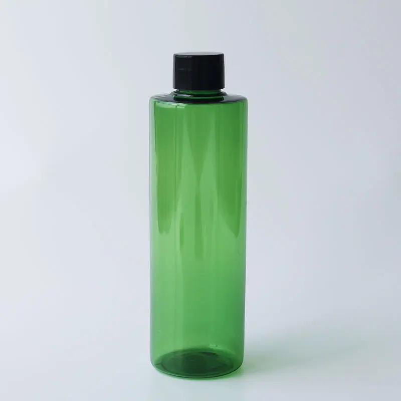250 мл X 25 пустые прозрачные пластиковые контейнеры для бутылок для косметической упаковки шампунь лосьон жидкое мыло ПЭТ бутылки черный - Цвет: Green Bottle Black