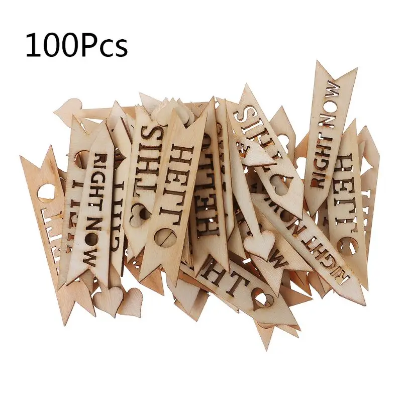 

100pcs Laser Cut Wood Road sign Embellishment Wooden Shape Craft Wedding Decor