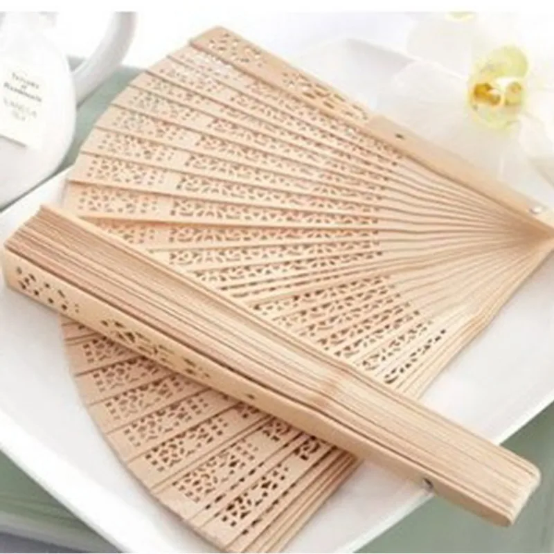 

Chinese Aromatic Wood Pocket Folding Hand Held Fans Elegent Home Decor Wood Hand Fans