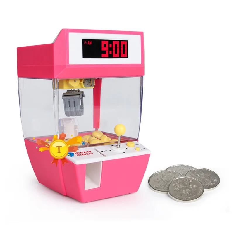Ловец Будильник Электрический торговый автомат кукла захват игровой автомат мини конфеты захватчик Машина конфеты машина для детских игрушек - Цвет: pink no box