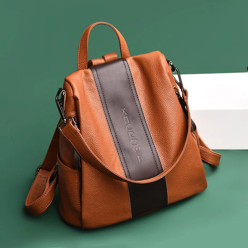 

Fashion Genuine Leather Women's Backpacks Girls Students School Bag Shoulder Bags Women Casual Back Packs Travel Bag