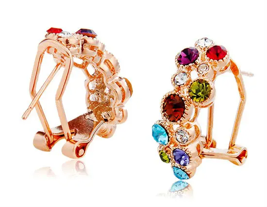 Colorful Crystal Stylish Earrings LHP-4855D |