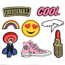 Модные Швейные 8 шт радужные туфли вышитые патчи железные на патчи для одежды DIY полосы наклейки для одежды Индивидуальные нашивки