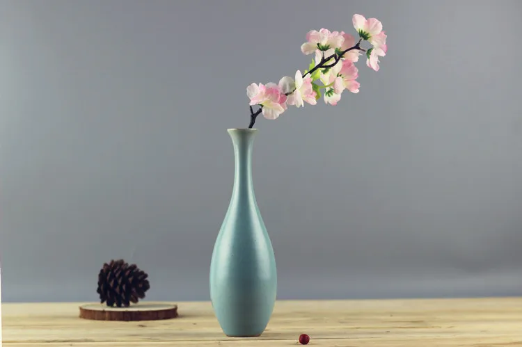 Голубая фарфоровая ваза Цзиндэчжэнь, винтажное украшение для чайных цветов, домашний интерьер, вставленные украшения для рабочего стола