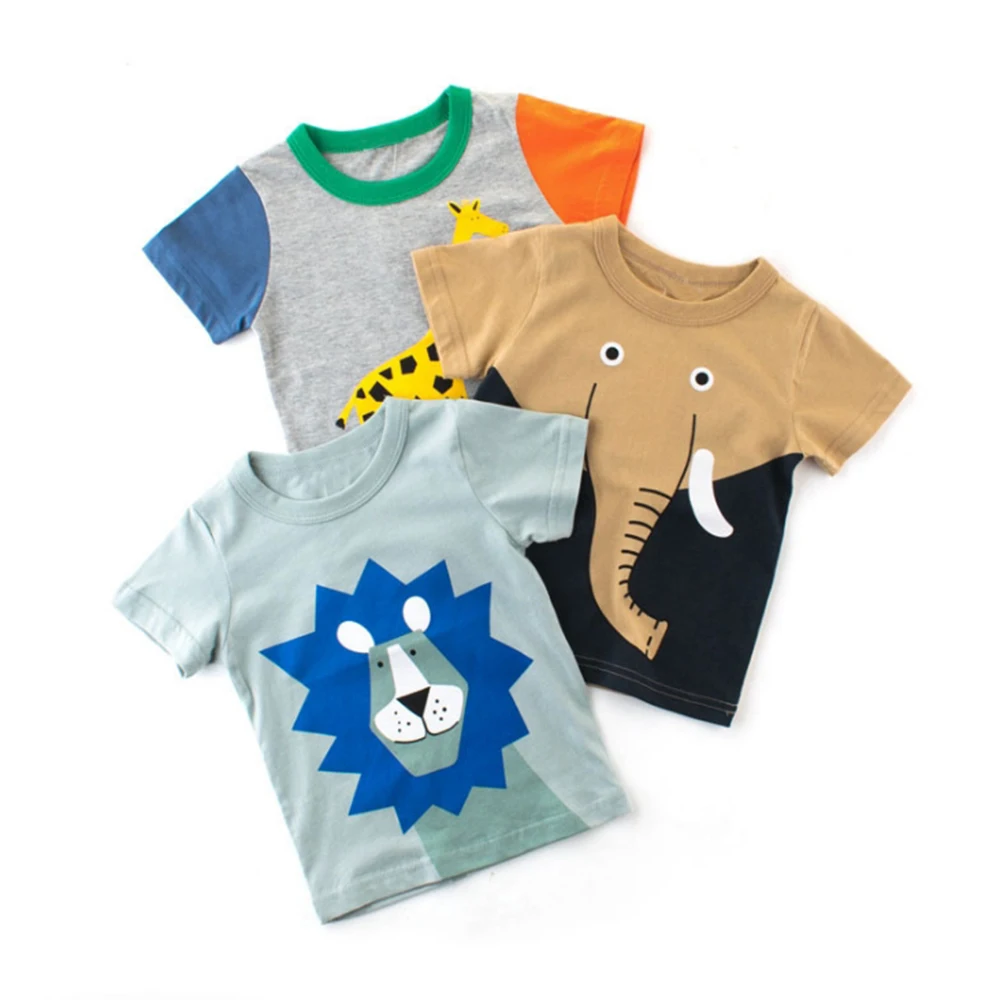 CYSINCOS/От 1 до 8 лет; Новинка; модная детская хлопковая одежда С Рисунком Слона; футболка с животными для малышей; летняя футболка для малышей