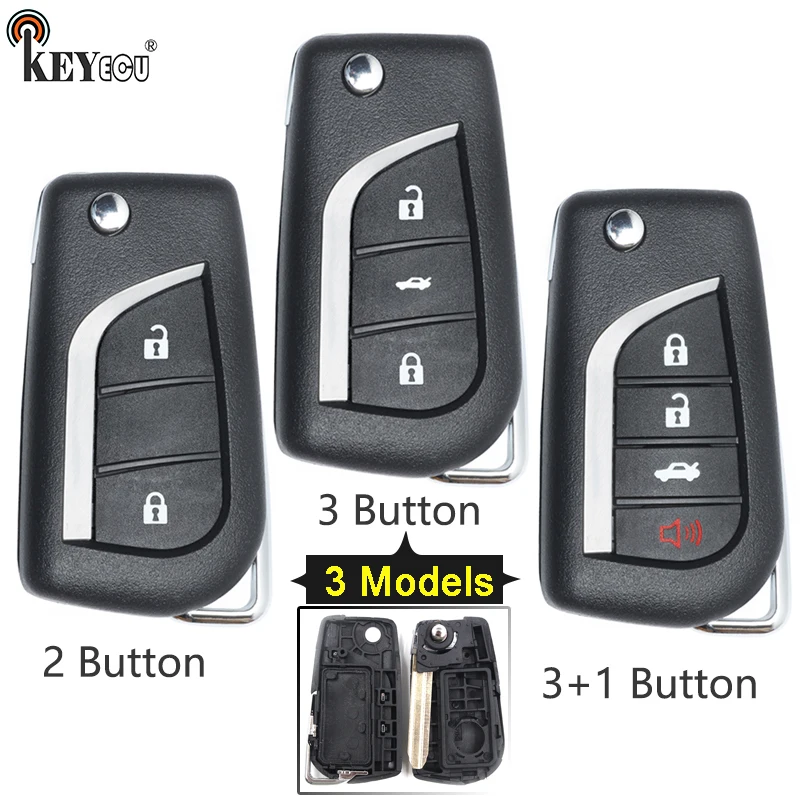 KEYECU for Toyota Modified Replacement Flip Folding Remote Car Key