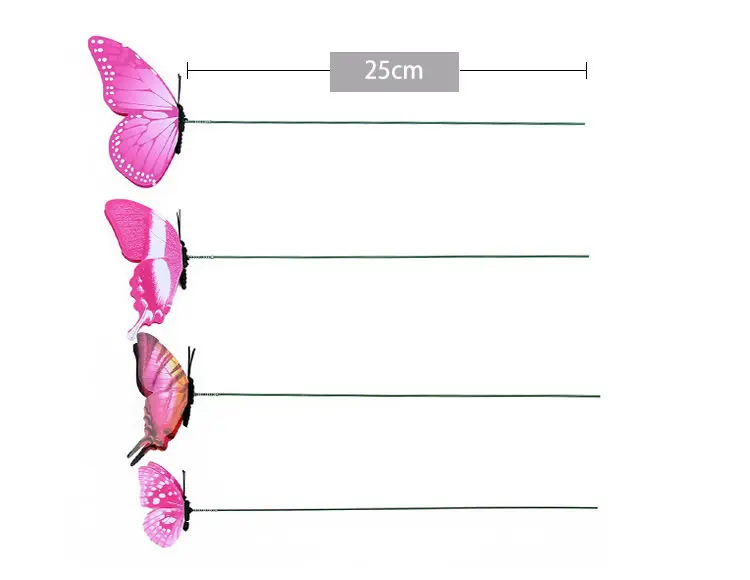 12PCS/Lot 3D Artificial Butterfly Garden Decorations Simulation Butterfly Stakes Yard Plant Lawn Decor Fake Random Color