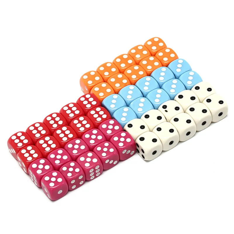 10Pcs Six Sided Spot Fun Board Game Dice Games Party Gambling Game Dices 14mmin Dice from