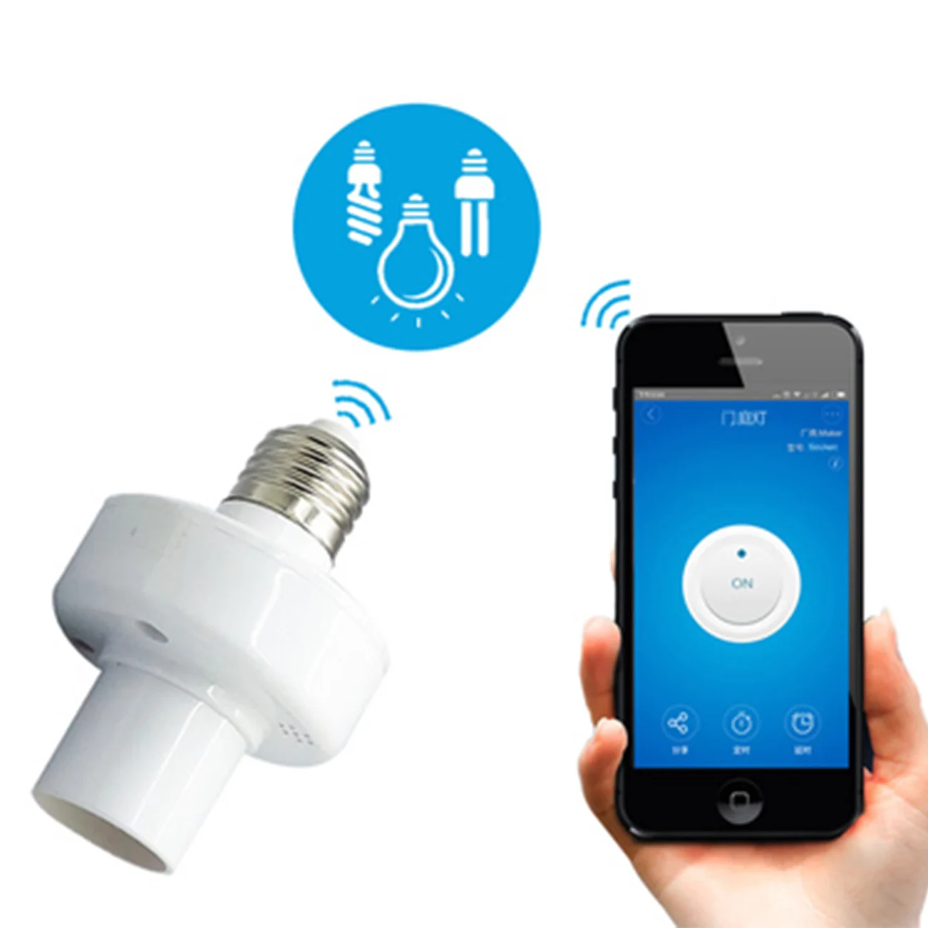 

Wi-Fi Led Light Holder E27 Screw Slampher RF 433 mhz Intelligent House Module Remote Control Switch DIY Lamp Holder