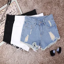 Thoshine бренд Летний стиль Для женщин Мини Короткие джинсы с бахромой рваные Высокая Талия Женский сексуальный джинсовые Короткие шорты Distressed Shorts