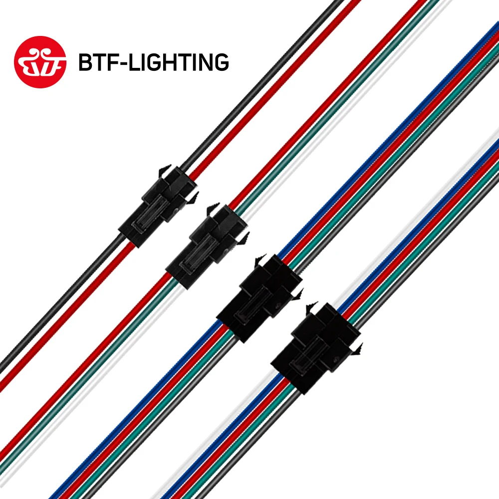 

10 Pairs 2pin/3pin/4pin/5pin JST Connector Male Female Cable for WS2811 WS2812B RGB LED Strip SMD 5050/3528 RGB LED Strip Wire