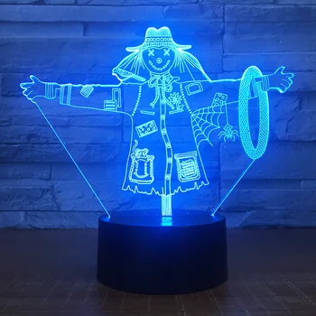 

Halloween 3D 7 Color Lamp Visual Led Night Lights For Kids Touch Usb Table Lampara Lampe