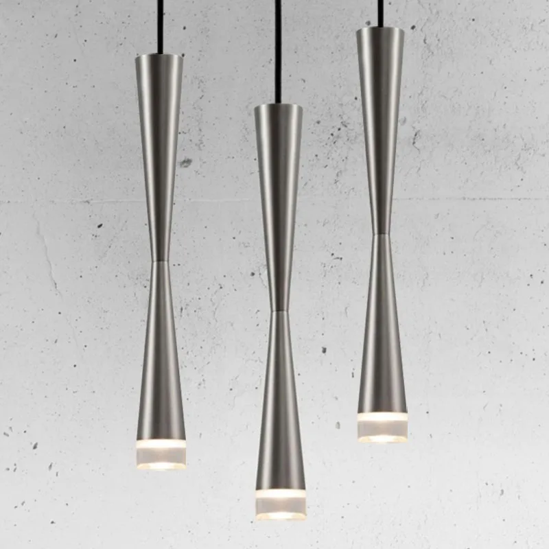 

Pendant light LED lamp Epistar Single Modern Long Countdown Silver Smooth Aviation Aluminum Dining room Bar Custom Dim
