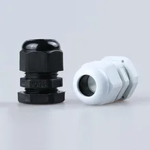 Белый черный PG13.5 нейлон кабельный сальник аксессуары Разъем светодиодного кабеля водонепроницаемый сальник
