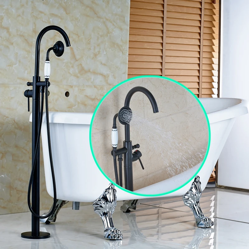 Oil Rubbed Bronze Single Handle Bathroom Tub Faucet Mixer Tap With