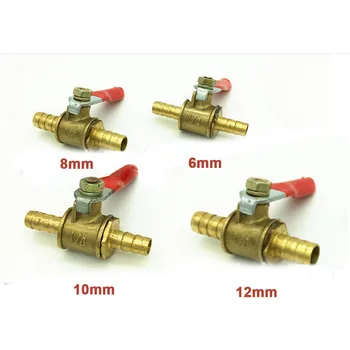 

Pipe Fitting Copper 6-12mm Hose Barb Inline Brass Ball Valve Water Oil Air Gas Fuel Line Shutoff Ball Valve Pipe Fittings