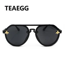 Украшение в виде пчелы стиль моды Оригинальные солнцезащитные очки Для женщин брендовая дизайнерская металлическая рамка Зеркало авиации солнцезащитные очки 1811