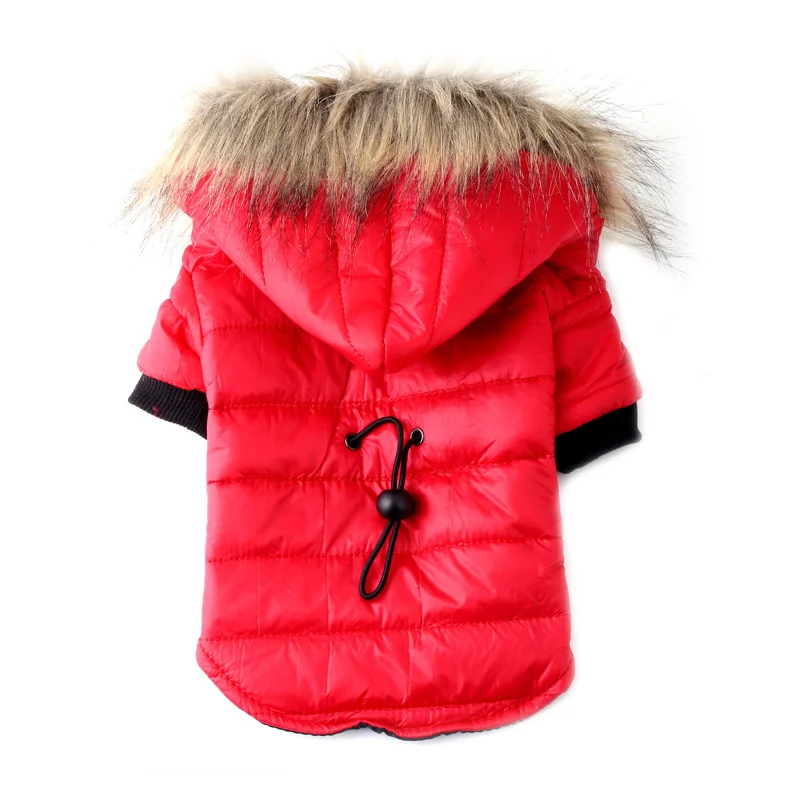Pawstrip 5 Размеры собака пальто зима теплая Малый Собака Одежда для Чихуахуа мягкая Мех животных капюшон щенок куртка Костюмы - Цвет: Red