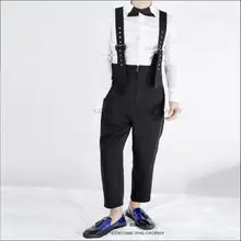 27-44 Для мужчин одежда модные повседневные Комбинезон парикмахера ночной клуб личность пят Штаны DJ этап певица костюмы