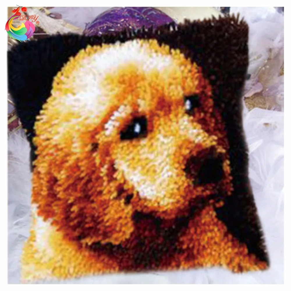 HOT Latch Hook Cushion Kits Gift DIY Needlework Crocheting Throw Pillow