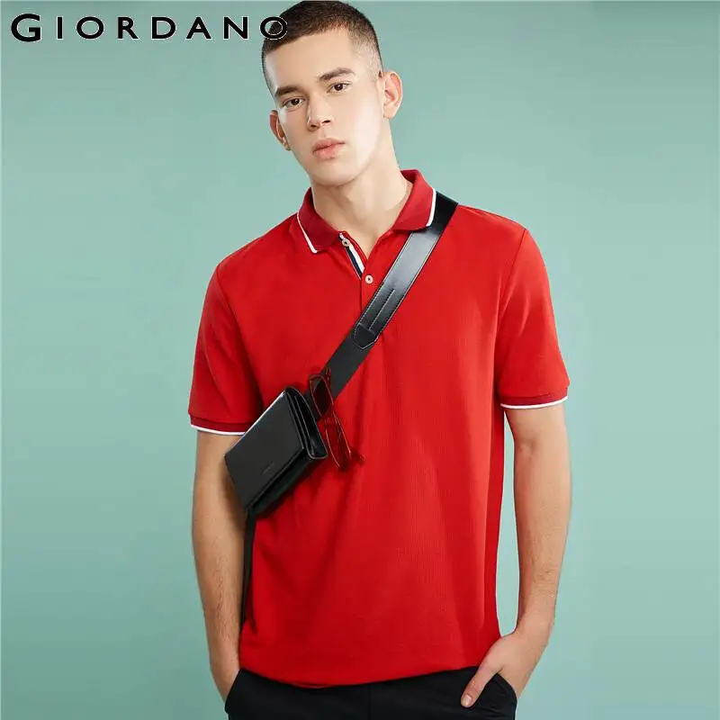 Giordano Футболка Polo slim fit с боковыми разрезами на талии, выполнена в нескольких цветовых вариантах и имеет несколько размеров на выбор