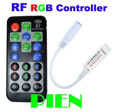 

Mini RF Wireless RGB Remote Controller DIY Memory save 12A Black for rgb Led strip DC 12V-24V CE&ROHS by DHL 50pcs