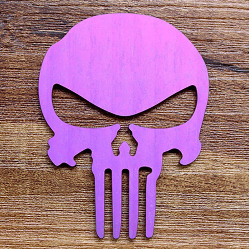 Liga de Titânio Adesivos de Metal Adesivos de Carro Forma Punisher Enferrujado Corroído Edc Telefone Adesivos Decorativos Acessórios 1pc Não 14 Esporte e Lazer