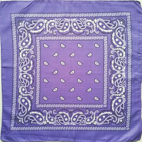 Light Purple bandana 1 шт. бандана шарф мужской лента унисекс хип хоп Красная Бандана головной убор волосы на шею высокого качества шарф бандана Мужские квадратные шарфы принт носовые платки - Цвет: Light Purple bandana