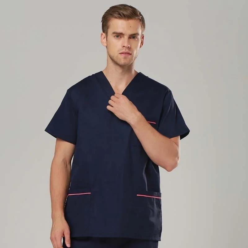 [SET] Men's Fashion Scrubs sets Medical Uniforms Color-blocking Design